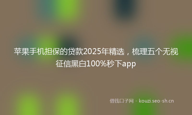 苹果手机担保的贷款2025年精选，梳理五个无视征信黑白100%秒下app