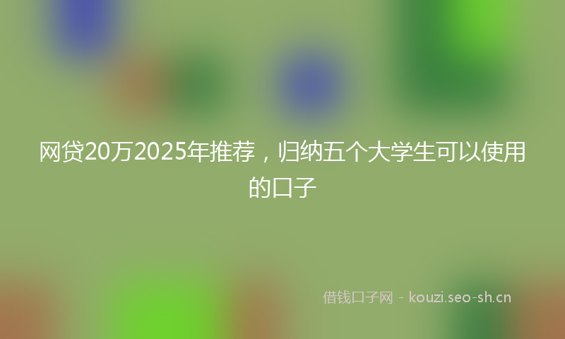 网贷20万2025年推荐，归纳五个大学生可以使用的口子
