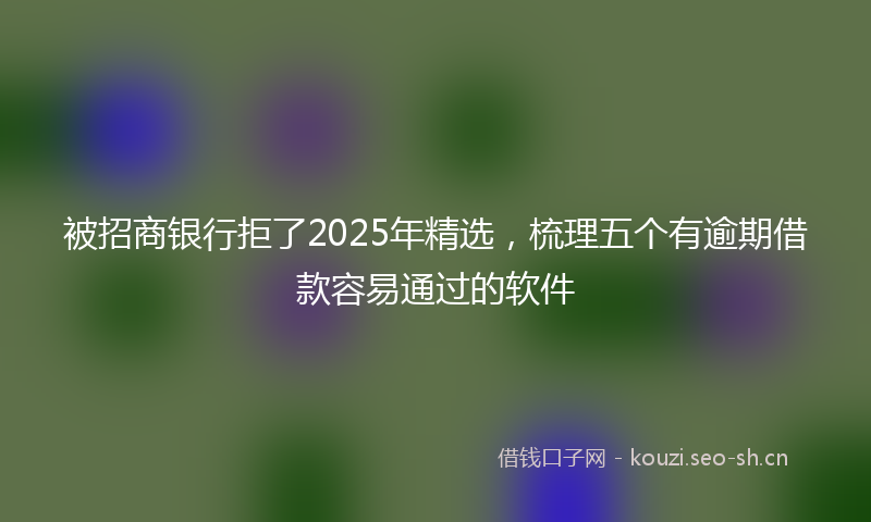 被招商银行拒了2025年精选，梳理五个有逾期借款容易通过的软件