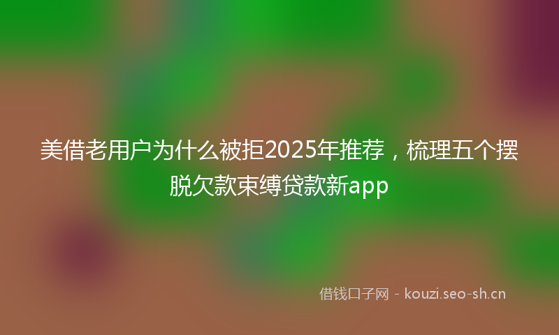 美借老用户为什么被拒2025年推荐，梳理五个摆脱欠款束缚贷款新app