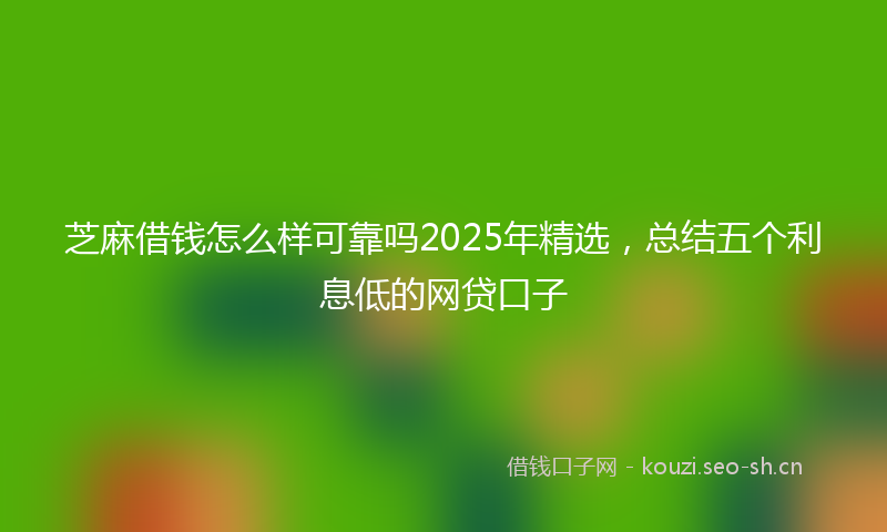 芝麻借钱怎么样可靠吗2025年精选，总结五个利息低的网贷口子