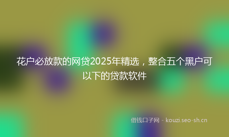 花户必放款的网贷2025年精选，整合五个黑户可以下的贷款软件