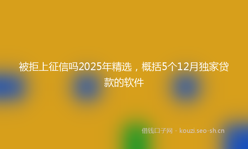 被拒上征信吗2025年精选，概括5个12月独家贷款的软件
