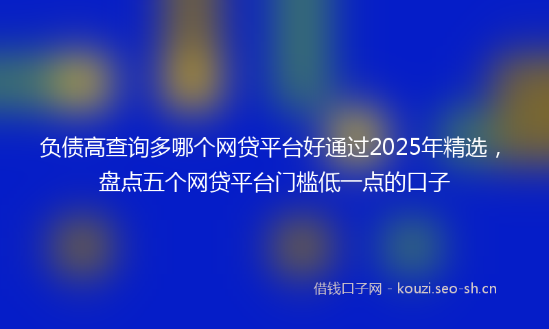 负债高查询多哪个网贷平台好通过2025年精选，盘点五个网贷平台门槛低一点的口子