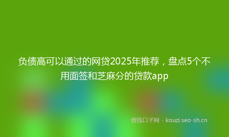 负债高可以通过的网贷2025年推荐，盘点5个不用面签和芝麻分的贷款app