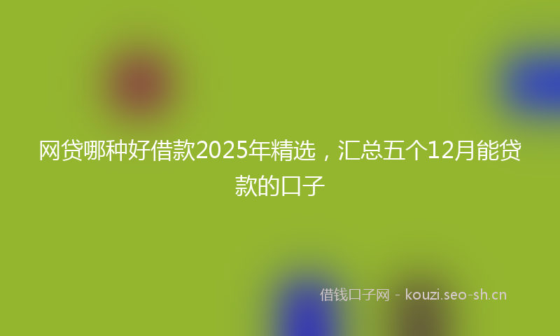 网贷哪种好借款2025年精选，汇总五个12月能贷款的口子