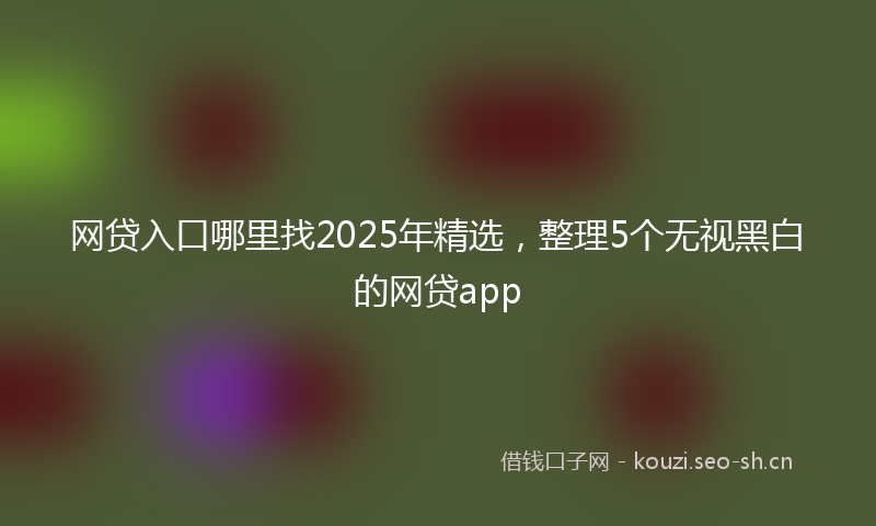 网贷入口哪里找2025年精选，整理5个无视黑白的网贷app
