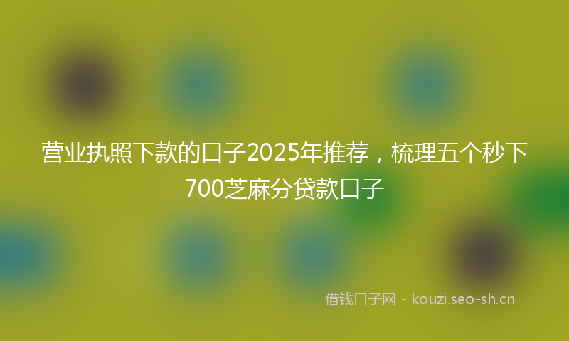 营业执照下款的口子2025年推荐，梳理五个秒下700芝麻分贷款口子