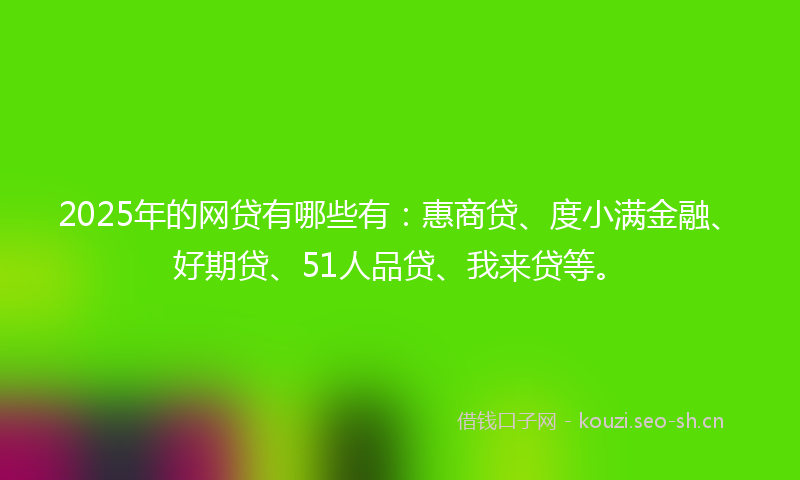 2025年的网贷有哪些有：惠商贷、度小满金融、好期贷、51人品贷、我来贷等。