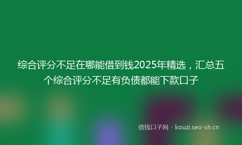 综合评分不足在哪能借到钱2025年精选，汇总五个综合评分不足有负债都能下款口子