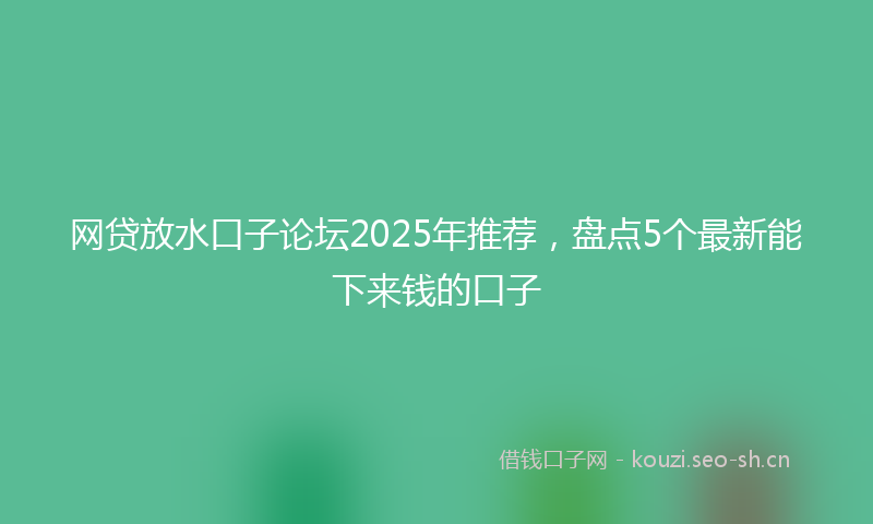 网贷放水口子论坛2025年推荐，盘点5个最新能下来钱的口子