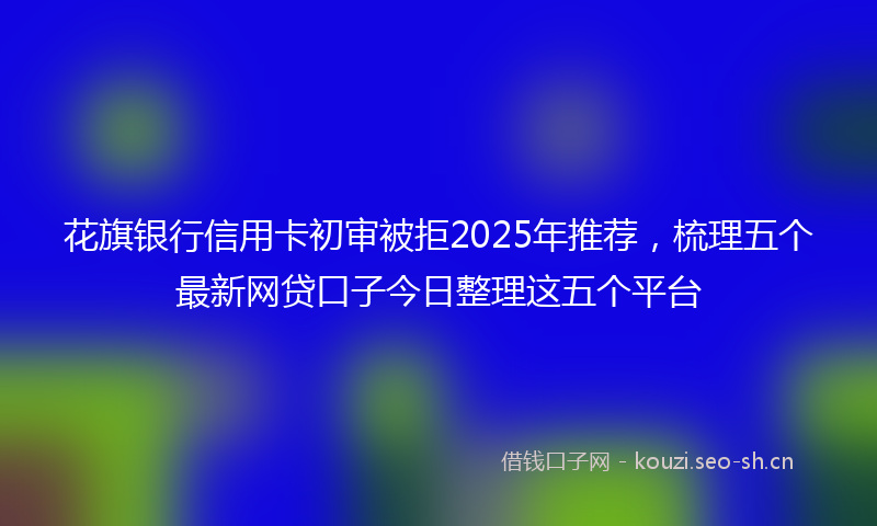 花旗银行信用卡初审被拒2025年推荐，梳理五个最新网贷口子今日整理这五个平台