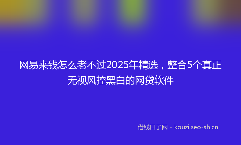 网易来钱怎么老不过2025年精选，整合5个真正无视风控黑白的网贷软件