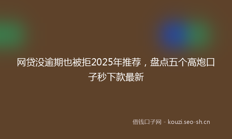 网贷没逾期也被拒2025年推荐，盘点五个高炮口子秒下款最新