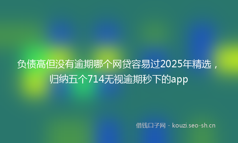 负债高但没有逾期哪个网贷容易过2025年精选，归纳五个714无视逾期秒下的app
