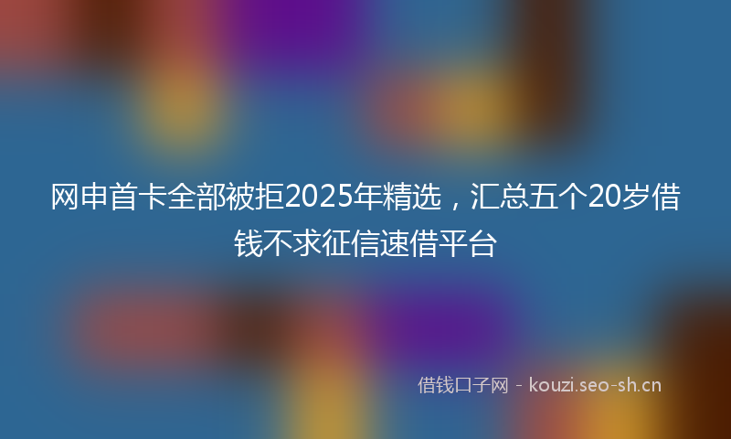 网申首卡全部被拒2025年精选，汇总五个20岁借钱不求征信速借平台