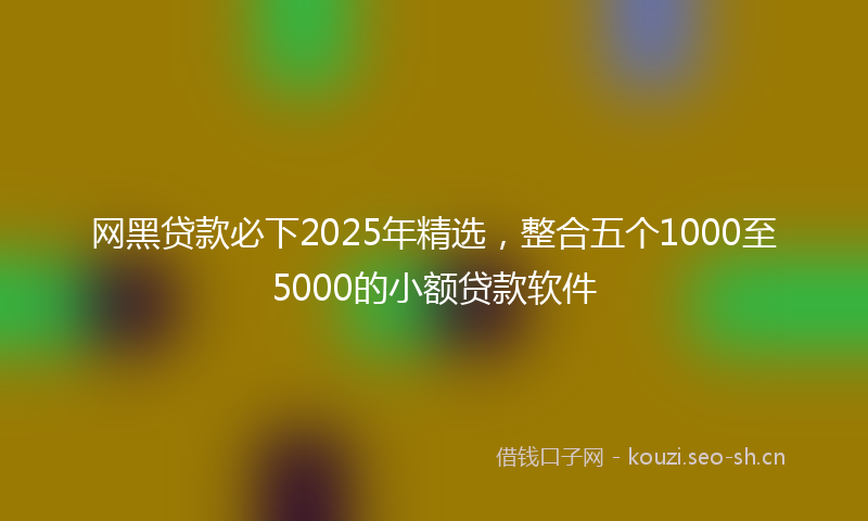 网黑贷款必下2025年精选，整合五个1000至5000的小额贷款软件