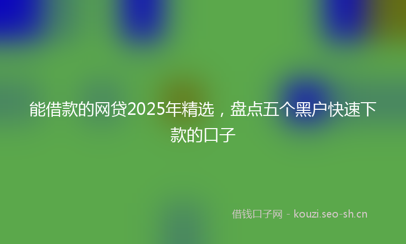 能借款的网贷2025年精选，盘点五个黑户快速下款的口子