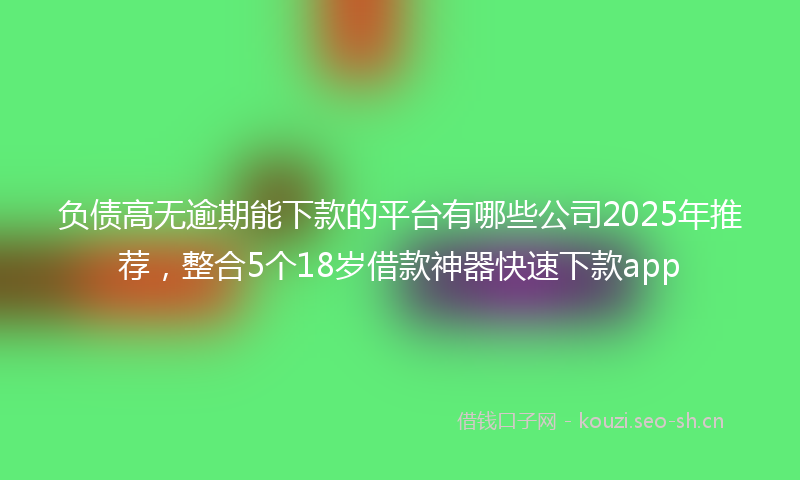 负债高无逾期能下款的平台有哪些公司2025年推荐，整合5个18岁借款神器快速下款app