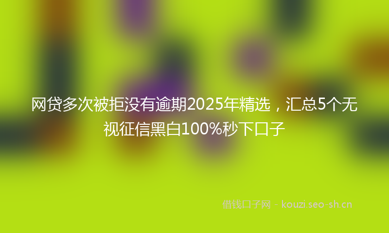 网贷多次被拒没有逾期2025年精选，汇总5个无视征信黑白100%秒下口子