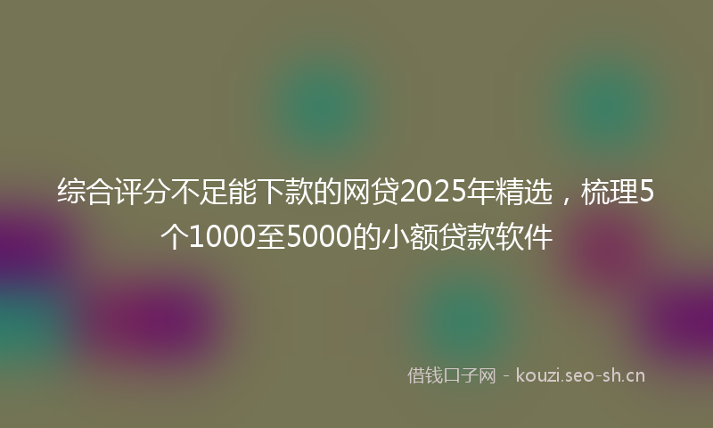 综合评分不足能下款的网贷2025年精选，梳理5个1000至5000的小额贷款软件