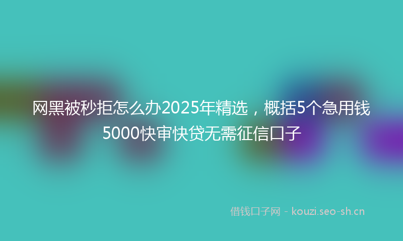 网黑被秒拒怎么办2025年精选,概括5个急用钱5000快审快贷无需征信口子