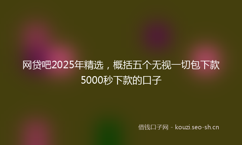 网贷吧2025年精选，概括五个无视一切包下款5000秒下款的口子