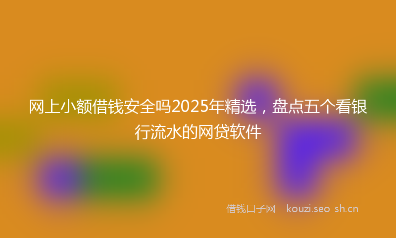 网上小额借钱安全吗2025年精选，盘点五个看银行流水的网贷软件
