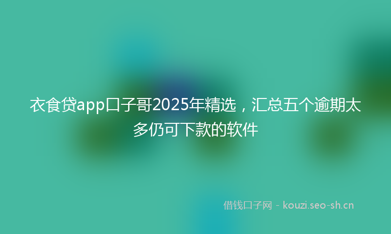 衣食贷app口子哥2025年精选，汇总五个逾期太多仍可下款的软件