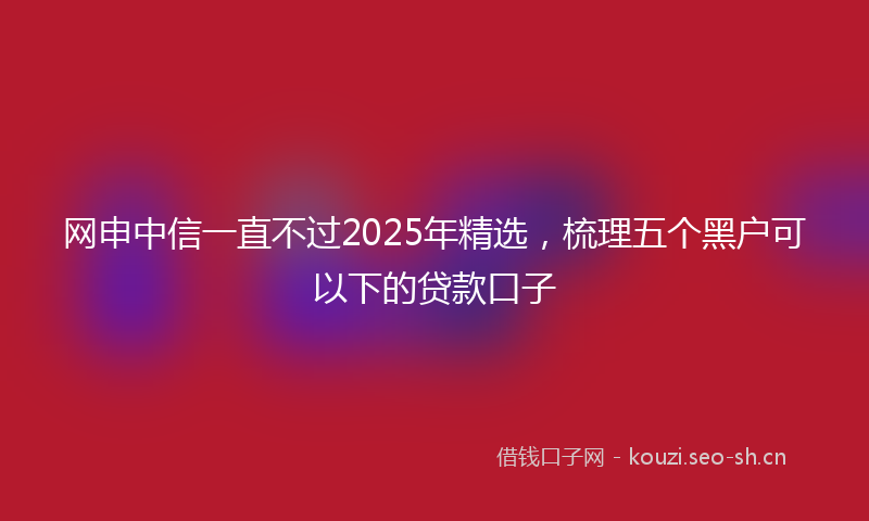 网申中信一直不过2025年精选,梳理五个黑户可以下的贷款口子