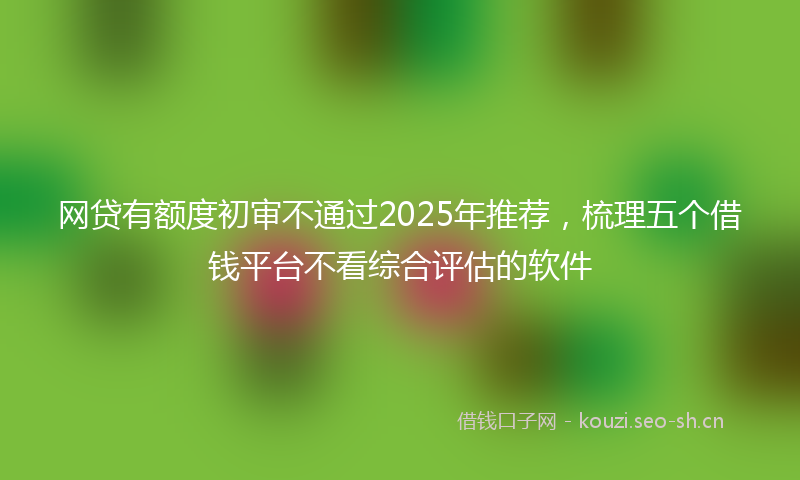 网贷有额度初审不通过2025年推荐，梳理五个借钱平台不看综合评估的软件