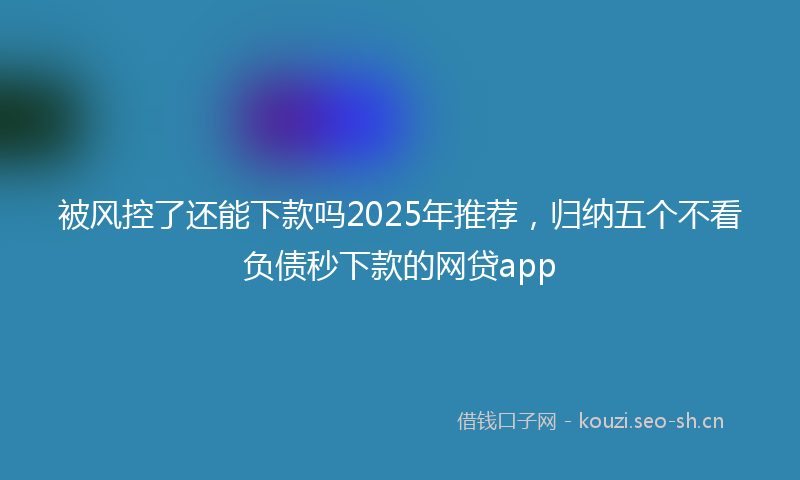 被风控了还能下款吗2025年推荐，归纳五个不看负债秒下款的网贷app