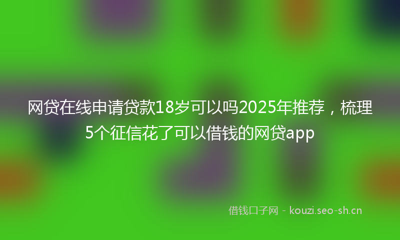 网贷在线申请贷款18岁可以吗2025年推荐，梳理5个征信花了可以借钱的网贷app