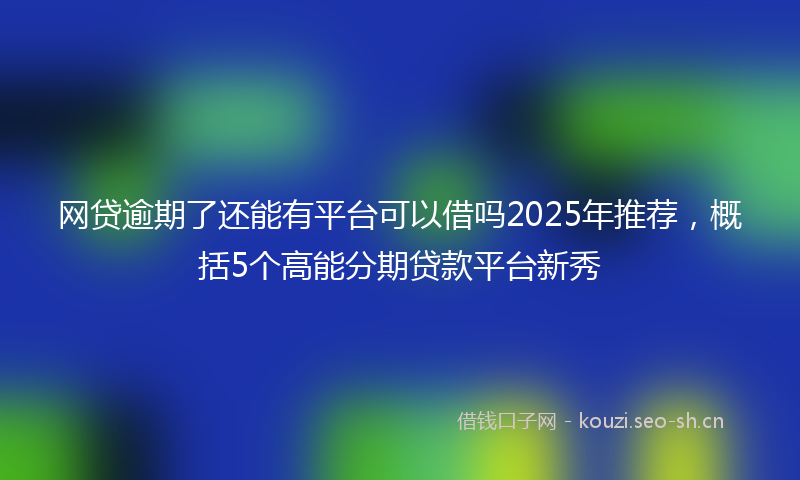 网贷逾期了还能有平台可以借吗2025年推荐，概括5个高能分期贷款平台新秀