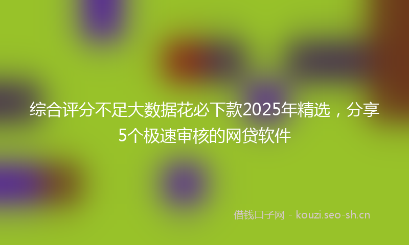 综合评分不足大数据花必下款2025年精选，分享5个极速审核的网贷软件