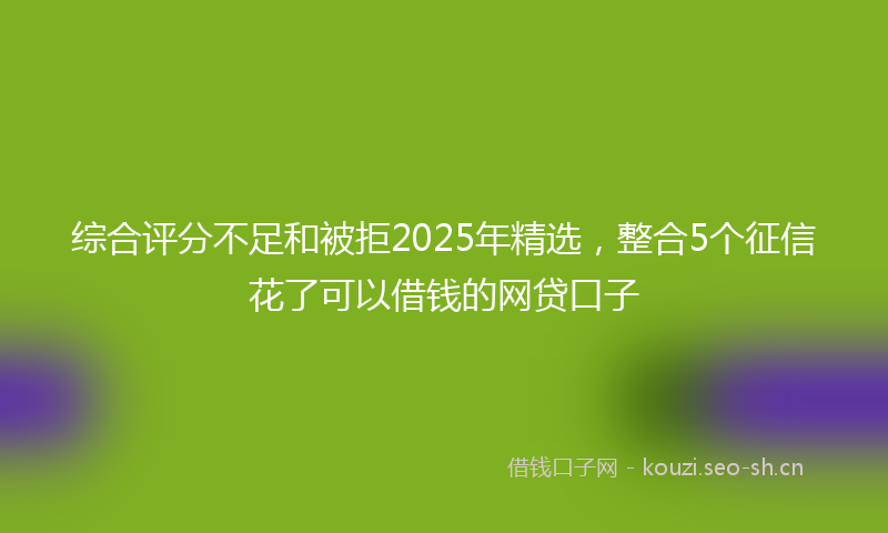 综合评分不足和被拒2025年精选，整合5个征信花了可以借钱的网贷口子