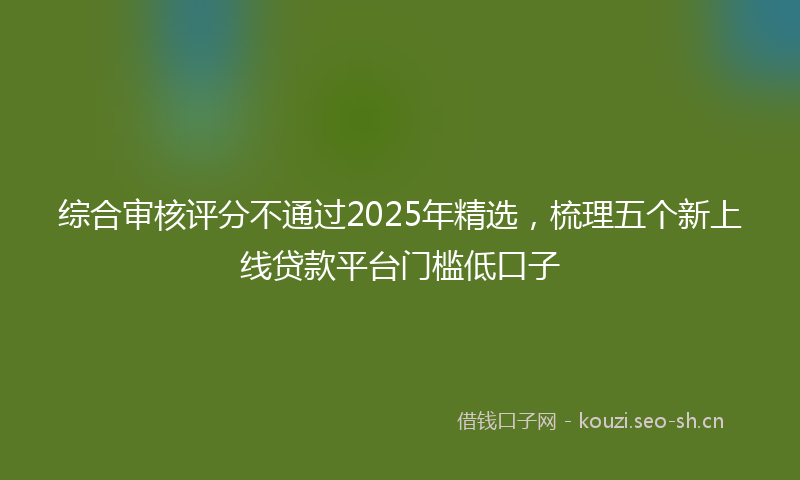 综合审核评分不通过2025年精选，梳理五个新上线贷款平台门槛低口子