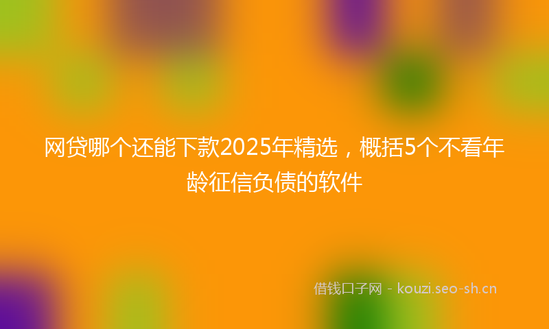 网贷哪个还能下款2025年精选，概括5个不看年龄征信负债的软件