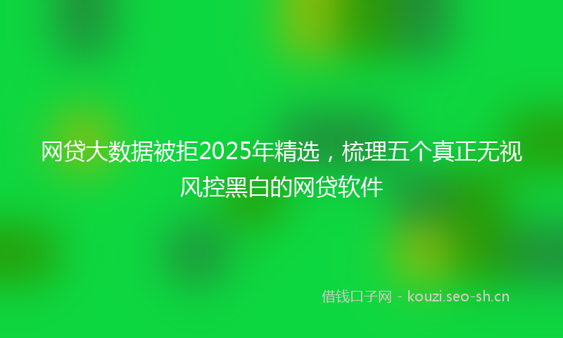 网贷大数据被拒2025年精选，梳理五个真正无视风控黑白的网贷软件