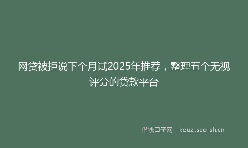 网贷被拒说下个月试2025年推荐，整理五个无视评分的贷款平台