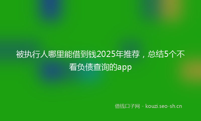 被执行人哪里能借到钱2025年推荐，总结5个不看负债查询的app