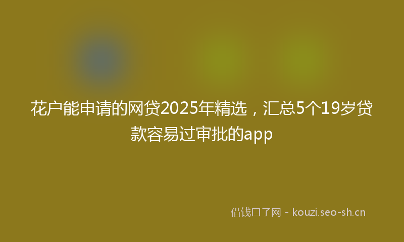 花户能申请的网贷2025年精选，汇总5个19岁贷款容易过审批的app
