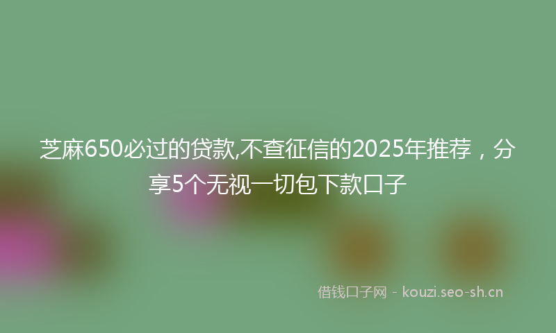 芝麻650必过的贷款,不查征信的2025年推荐，分享5个无视一切包下款口子