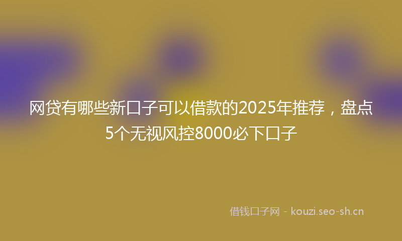 网贷有哪些新口子可以借款的2025年推荐，盘点5个无视风控8000必下口子