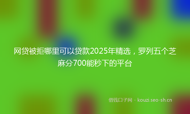 网贷被拒哪里可以贷款2025年精选，罗列五个芝麻分700能秒下的平台