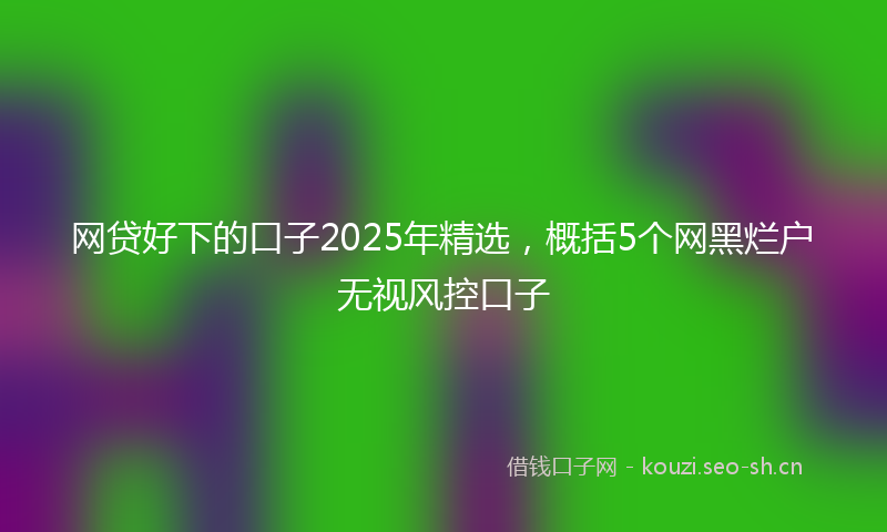 网贷好下的口子2025年精选，概括5个网黑烂户无视风控口子