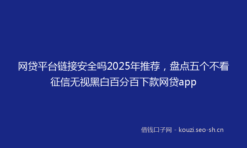 网贷平台链接安全吗2025年推荐,盘点五个不看征信无视黑白百分百下款网贷app