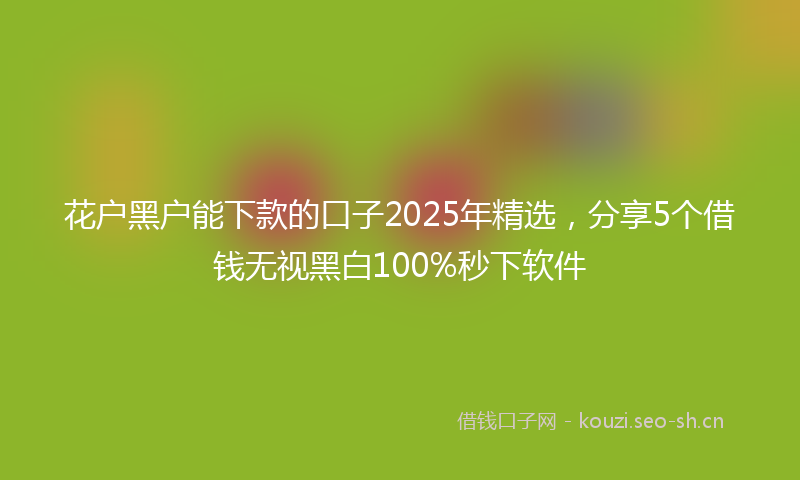 花户黑户能下款的口子2025年精选，分享5个借钱无视黑白100%秒下软件