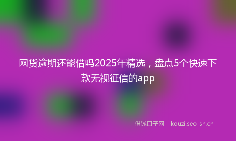 网货逾期还能借吗2025年精选，盘点5个快速下款无视征信的app