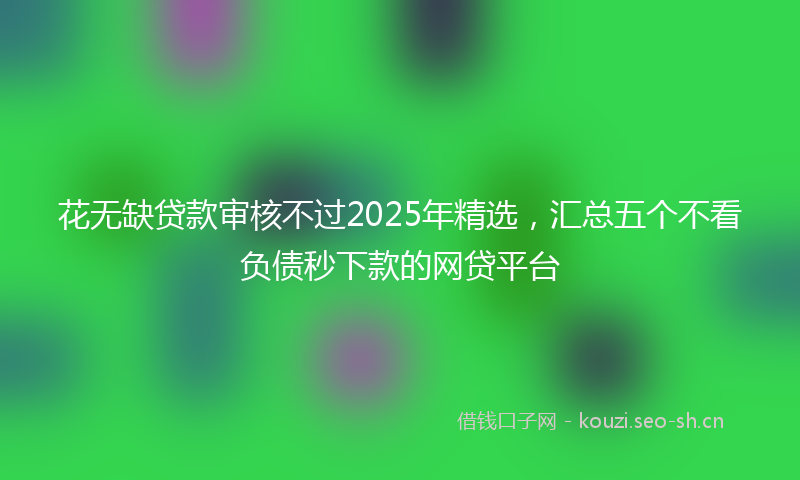 花无缺贷款审核不过2025年精选，汇总五个不看负债秒下款的网贷平台